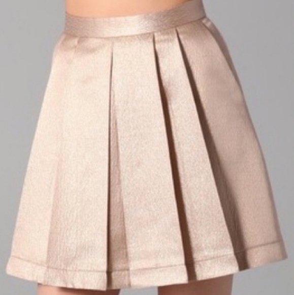NWT - Club Monaco Gold Pleated Skirt - Picture 1 of 6